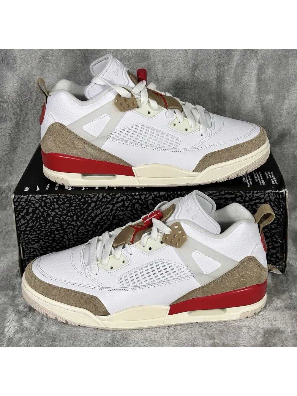 Nike Men’s Size 11 Jordan Spizike Low White Fire Red Desert Camo FQ1759-105